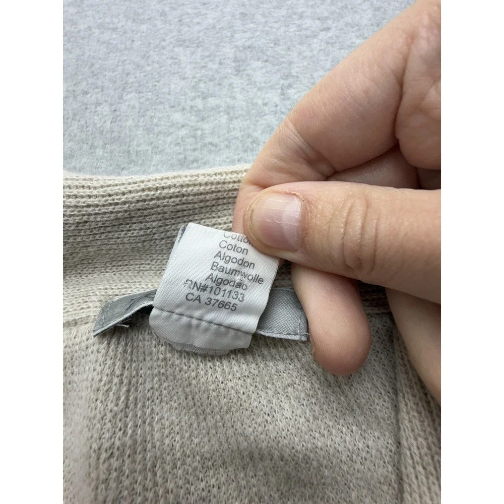 Zegna Sport Sweater Mens XL Beige Linen Cotton Collared Knit Pullover Soft